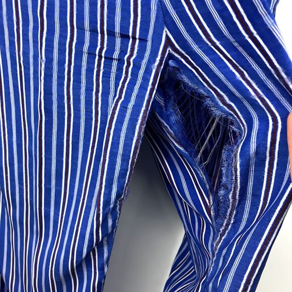 Rag & Bone Felix Stripe Jumpsuit 0 Surplice V-Neck Criss-Cross Back Straight - Picture 8 of 12